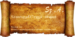 Szentgyörgyi Ahmed névjegykártya